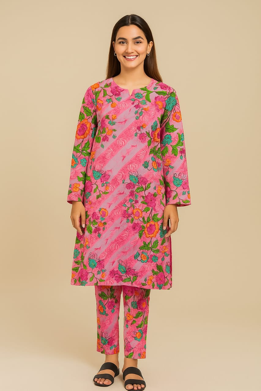 Pink Blossom Unstitched 2-Piece Dress