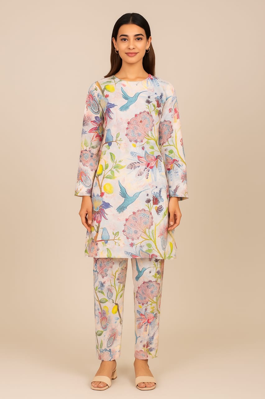 Pastel Paradise Unstitched 2-Piece Dress