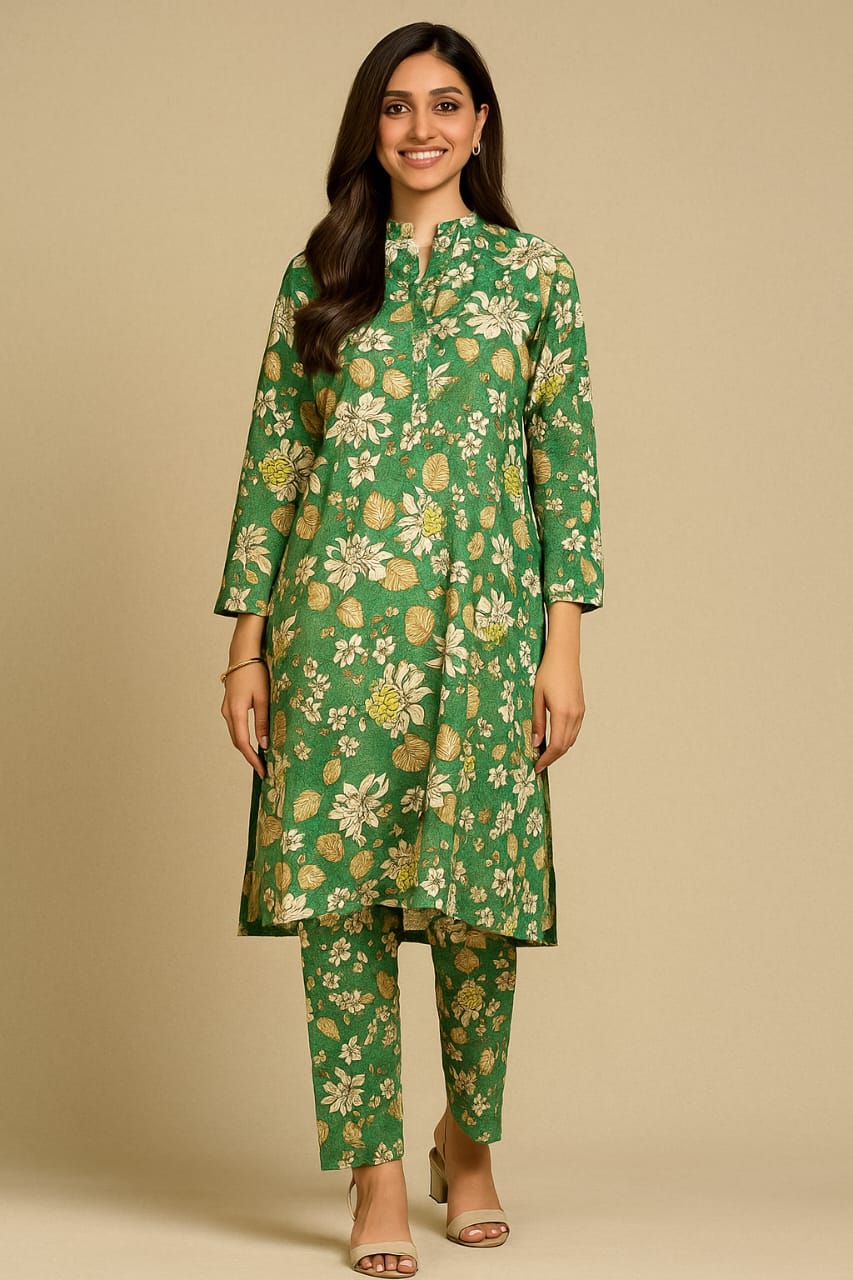 Botanic Green Unstitched 2-Piece