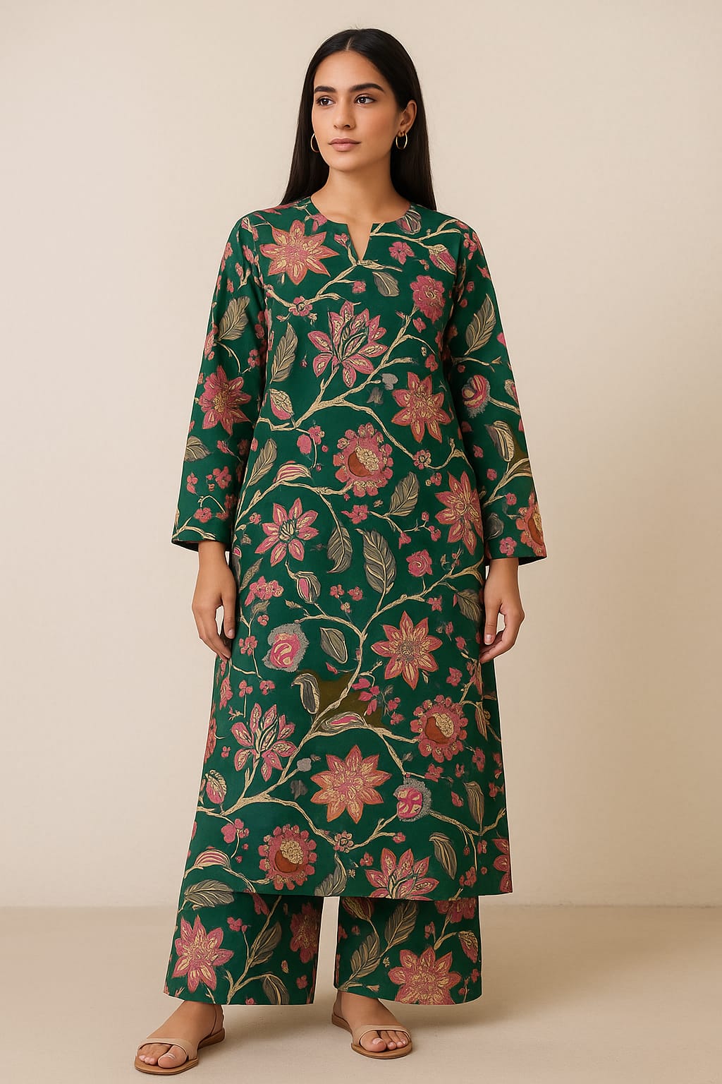 Emerald Blossom Unstitched 2-Piece Set
