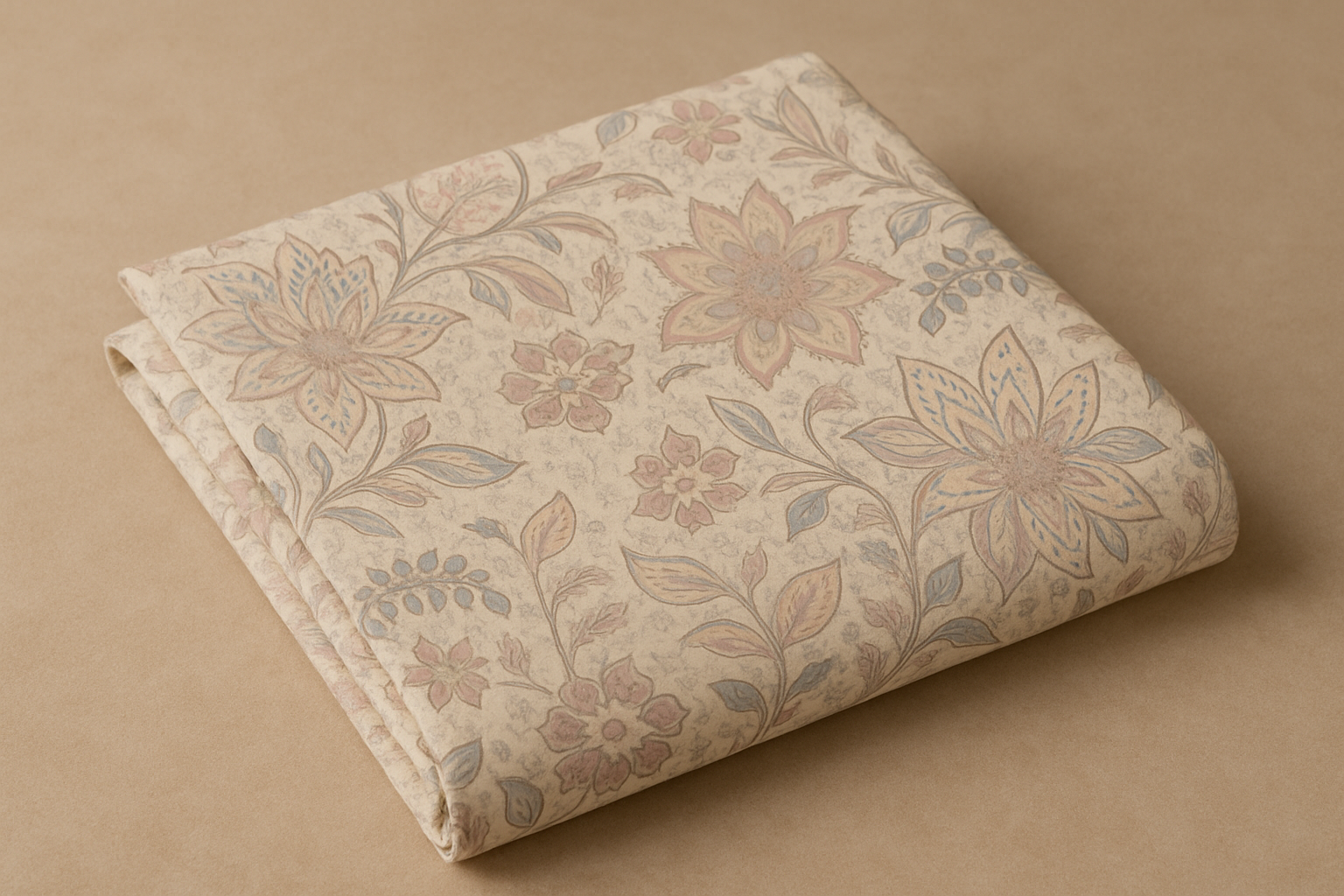 Elegant Beige Floral Unstitched 2-Piece
