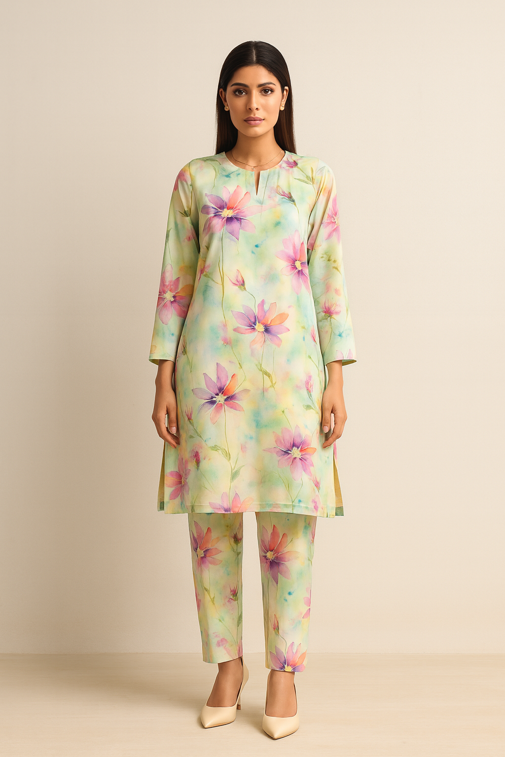 Pastel Bloom Unstitched 2-Piece Dress