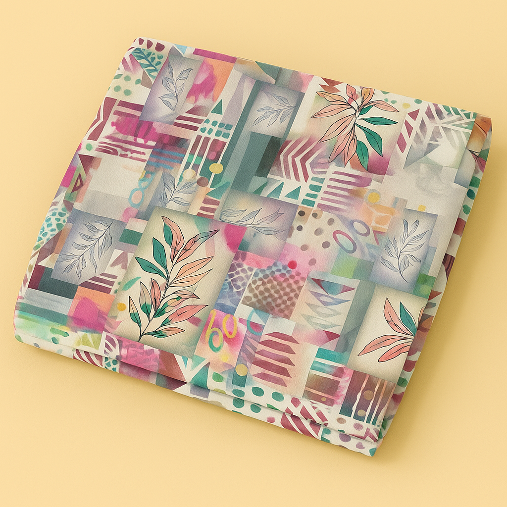 Tropical Patchwork Unstitched 2-Piece Set